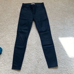 Madewell black coated jeans